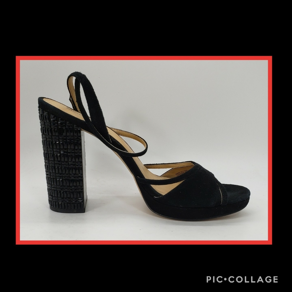 Micheal Kors Black Suede Jeweled Platforms Size 9 - Picture 5 of 9